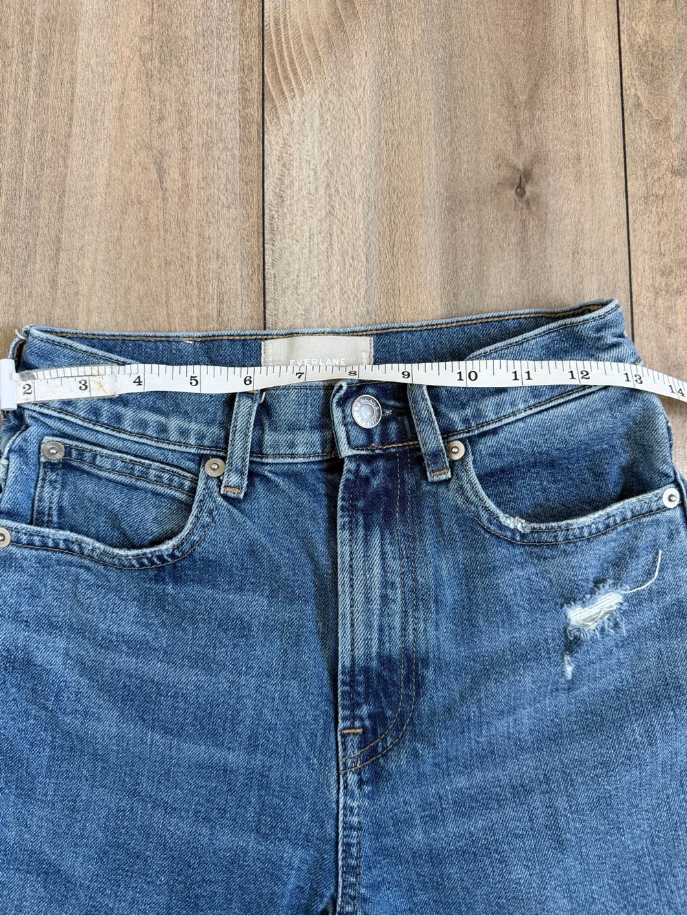 Everlane Women's Blue Cropped Straight Jeans - Picture 6 of 12